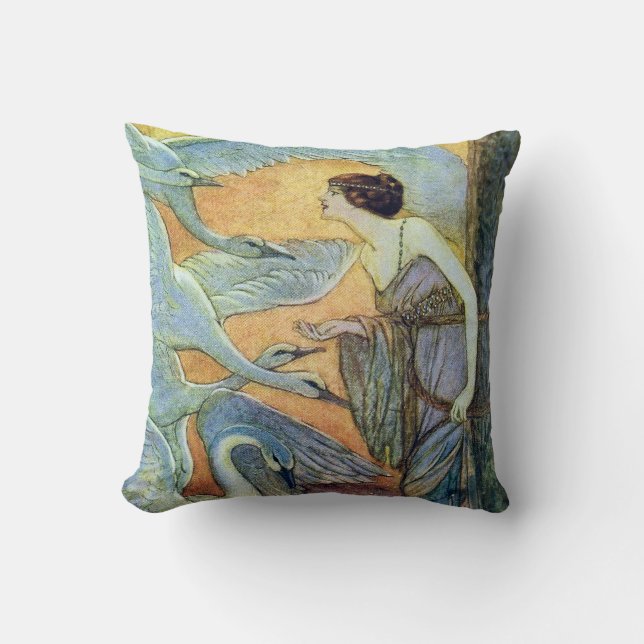 The Six Swans Eleanore Abbott Fine Art Cushion (Front)