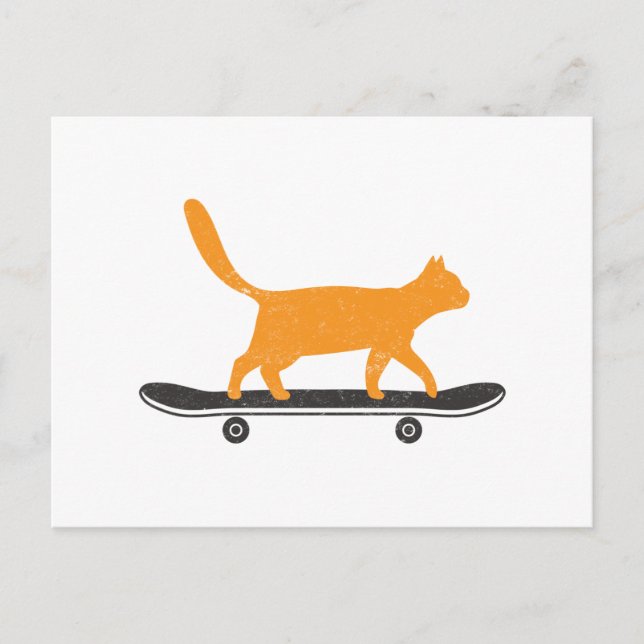 The Skateboard Cat Postcard (Front)