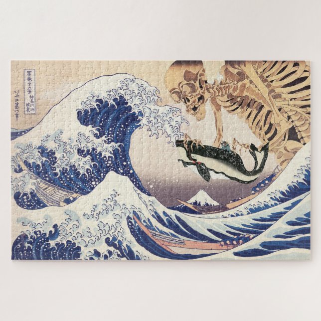 The Skeleton Spectre at The Great Wave Jigsaw Puzzle (Horizontal)