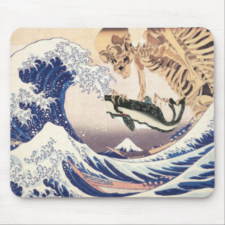 The Skeleton Spectre at The Great Wave Mouse Mat
