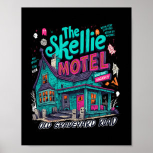 The Skellie Motel Spooky Season Halloween Pumpkin  Poster