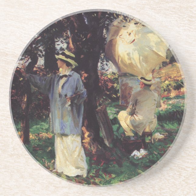 The Sketchers by John Singer Sargent Coaster (Front)