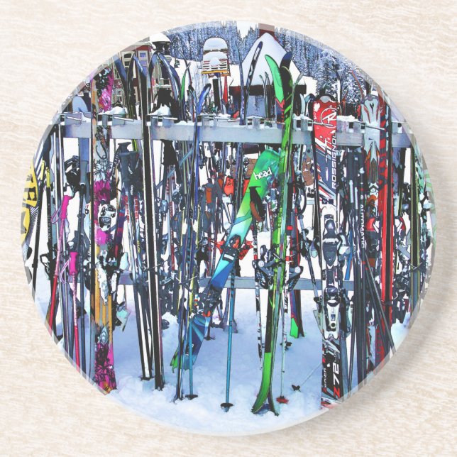 The Ski Party - Skis and Poles Coaster (Front)