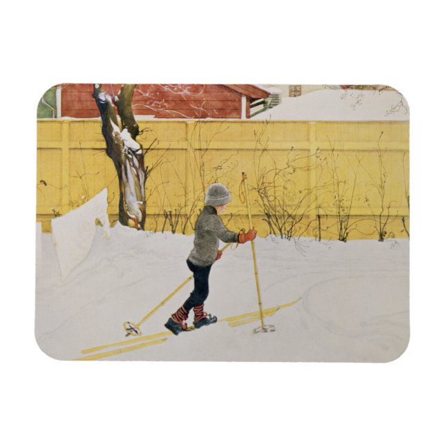 The Skier, c.1909 Magnet (Horizontal)