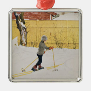 The Skier, c.1909 Metal Tree Decoration