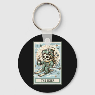 The Skier Skeleton Card Skiing Gift Spooky Season  Key Ring