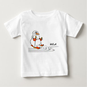 The Skiing Snowman - Baby T-Shirt