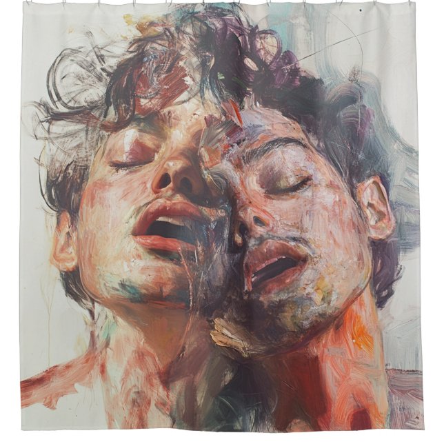 🩸 The Skin Beneath the Veil – Surreal Shower Curt Shower Curtain (Front)