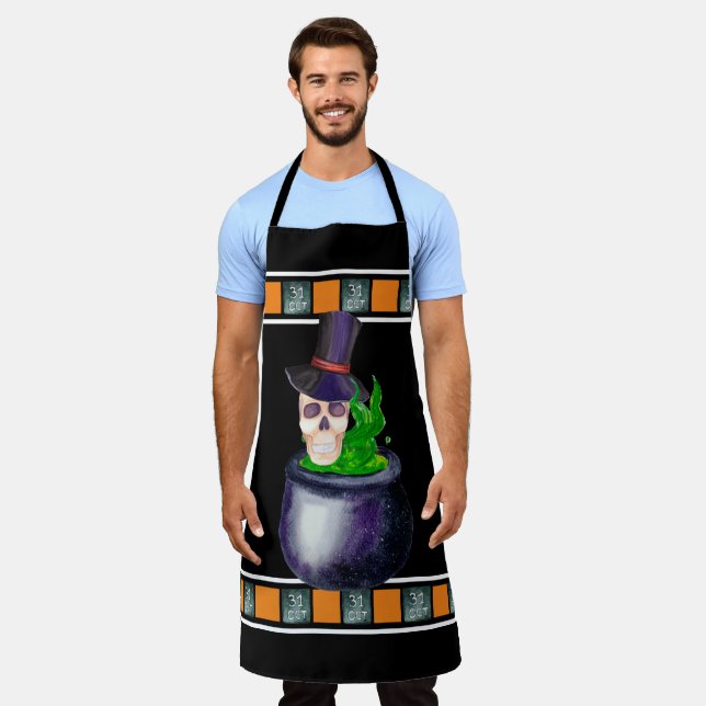 The Skull And Cauldron All-Over Print Apron (Worn)