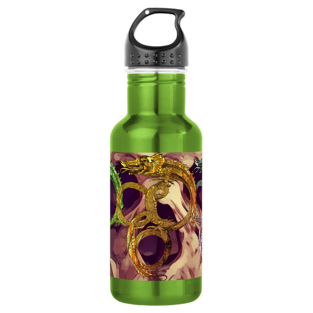 The skull dragon. 532 ml water bottle (Front)