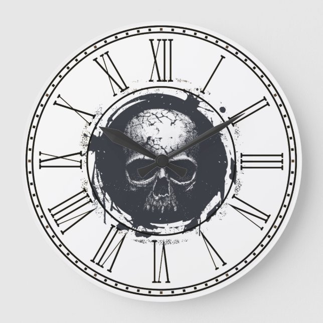 The Skull Face of Time Large Clock (Front)
