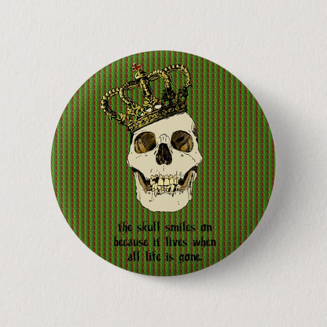 The Skull Smiles On 6 Cm Round Badge (Front)
