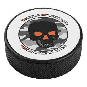 The skull warrior hockey puck