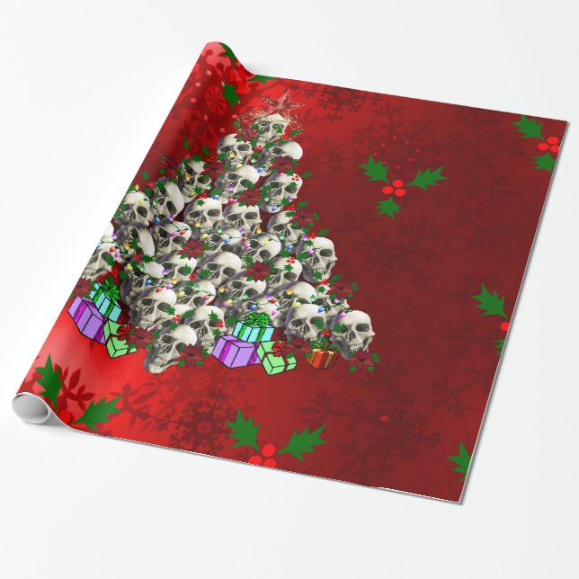 The Skulls of Christmas Wrapping Paper (Unrolled)