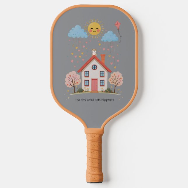 The sky cried with happiness pickleball paddle (Front)