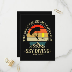 The Sky Is Calling Me I Gotta Go Sky Diving Invitation Postcard
