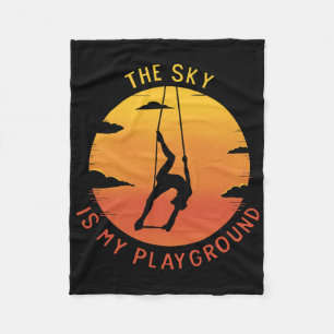 The Sky Is My Playground Aerial Yoga Aerialist Ski Fleece Blanket