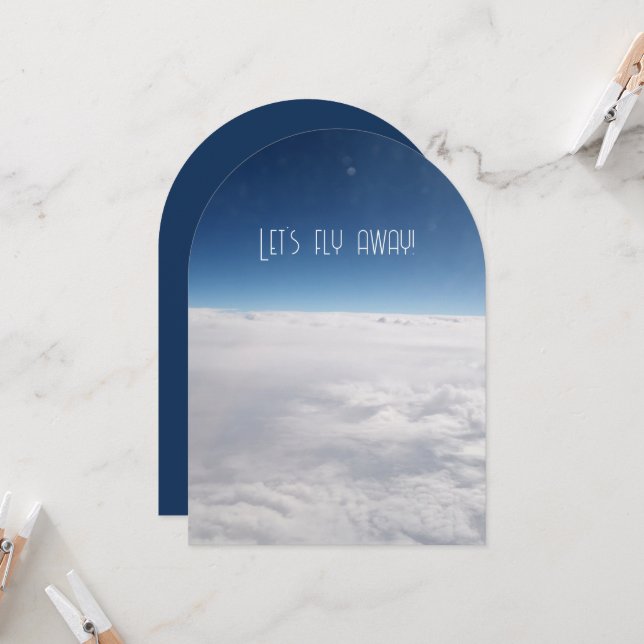 The Sky Is the Limit Let's Fly Away Beautiful Invitation (Front/Back In Situ)