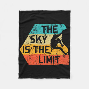 The Sky Is The Limit Retro Rock Climbing Vintage C Fleece Blanket