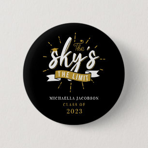 The Sky's The Limit Grad Class of 2023 Graduation 6 Cm Round Badge