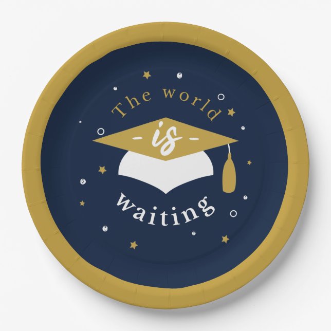 The Skys The Limit Graduation 2025 Party  Paper Plate (Front)