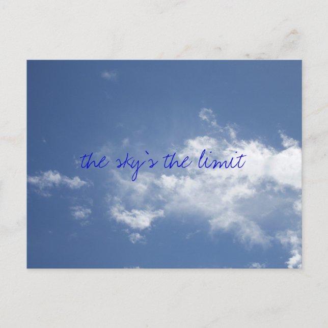 THE SKY'S THE LIMIT POSTCARD (Front)