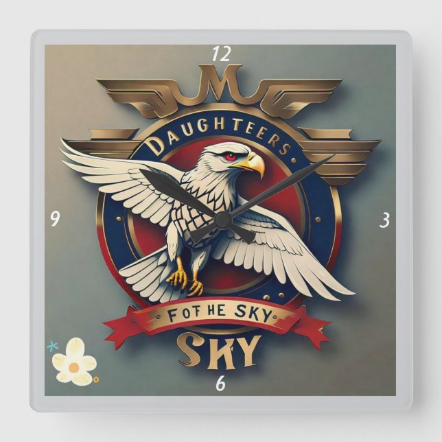 "The Sky's the Limit" Square Wall Clock (Front)