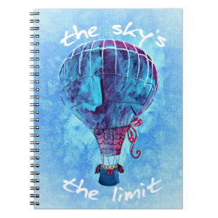 The Sky's the Limit Watercolor Hot Air Balloon Notebook