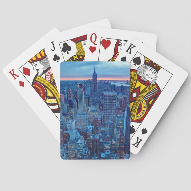 The skyscrapers of Manhattan are lit Playing Cards (Back)
