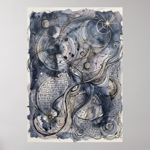 The Slate River of Hidden Faces Wall Art