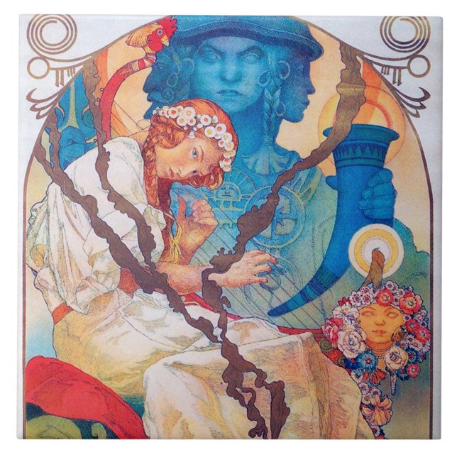 The Slav Epic, Alphonse Mucha Tile (Front)