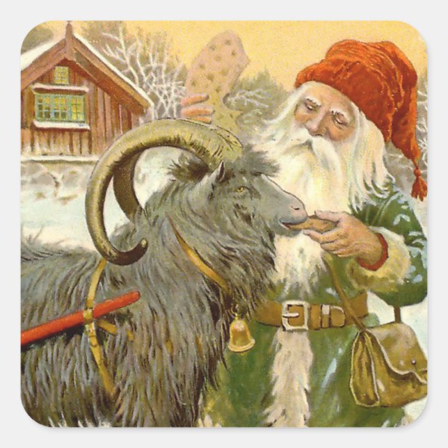 “The Sled Goat” by Jenny Nystrom Square Sticker (Front)