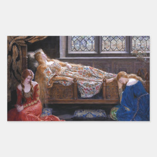 The Sleeping Beauty, c. 1921 by John Collier Rectangular Sticker