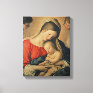 The Sleeping Christ Child (oil on canvas) Canvas Print