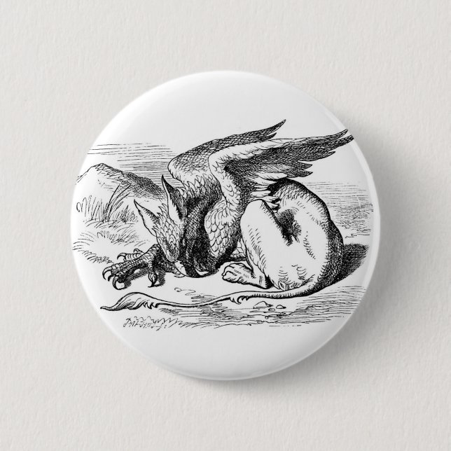 The Sleeping Gryphon 6 Cm Round Badge (Front)