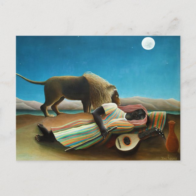 The Sleeping Gypsy by Henri Rousseau (1897) Postcard (Front)