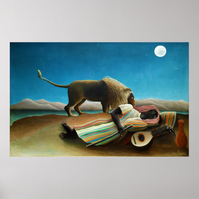 The Sleeping Gypsy by Henri Rousseau (1897) Poster (Front)