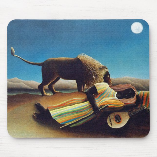"The Sleeping Gypsy" by Henri Rousseau Mouse Mat (Front)