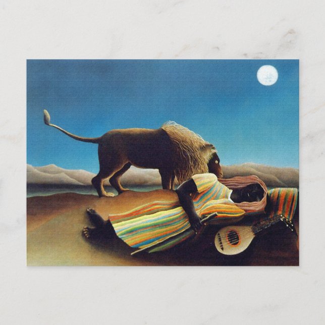 "The Sleeping Gypsy" by Henri Rousseau Postcard (Front)