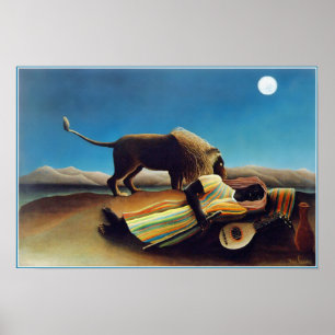 "The Sleeping Gypsy" by Henri Rousseau Poster