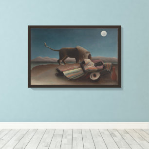 The Sleeping Gypsy by Henri Rousseau, Vintage Art Canvas Print