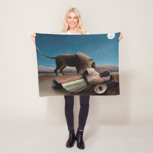 The Sleeping Gypsy, Henri Rousseau Fleece Blanket