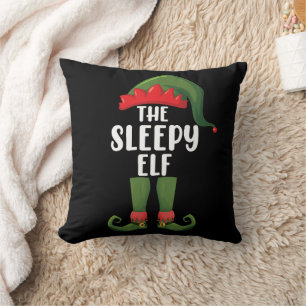 The Sleepy Elf Family Matching Group Christmas  Cushion