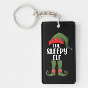 The Sleepy Elf Family Matching Group Christmas  Key Ring