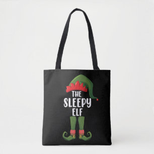 The Sleepy Elf Family Matching Group Christmas  Tote Bag