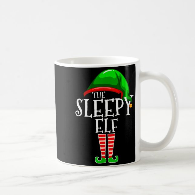 The Sleepy Elf Group Matching Family Christmas Gif Coffee Mug (Right)