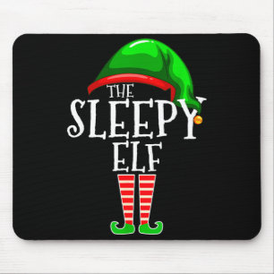 The Sleepy Elf Group Matching Family Christmas Gif Mouse Mat