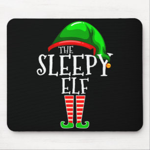 The Sleepy Elf Group Matching Family Christmas Gif Mouse Mat