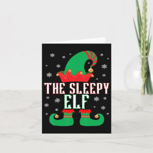 The Sleepy Elf Matching Family Group Christmas Par Card