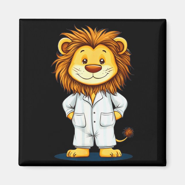 The Sleepy King_ Lion In Pajamas Costume For Boys  Magnet (Front)